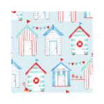 Beach Huts Sky Blue Blackout