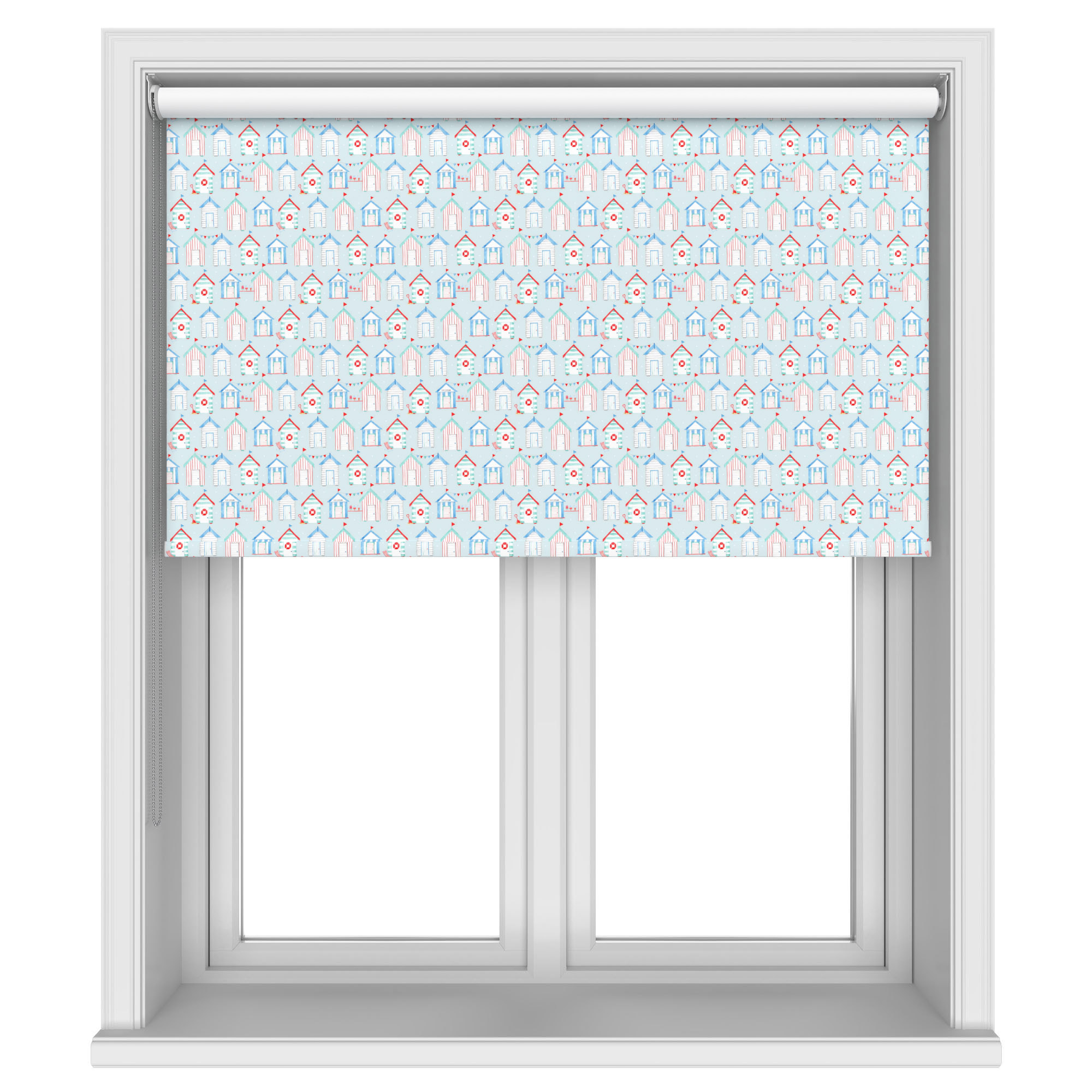 Beach Huts Sky Blue Blackout