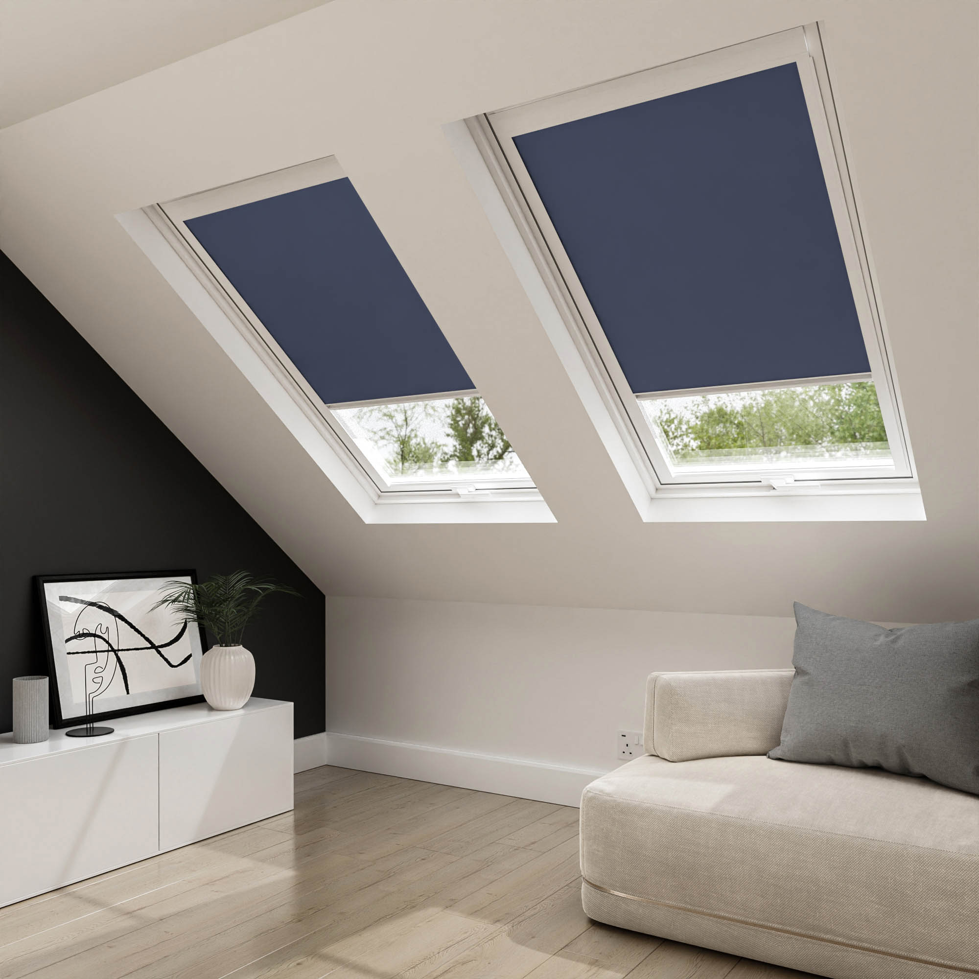 Navy Blue Blackout Blind for Keylite