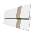 True White With Light Beige Tapes Eco-Wood