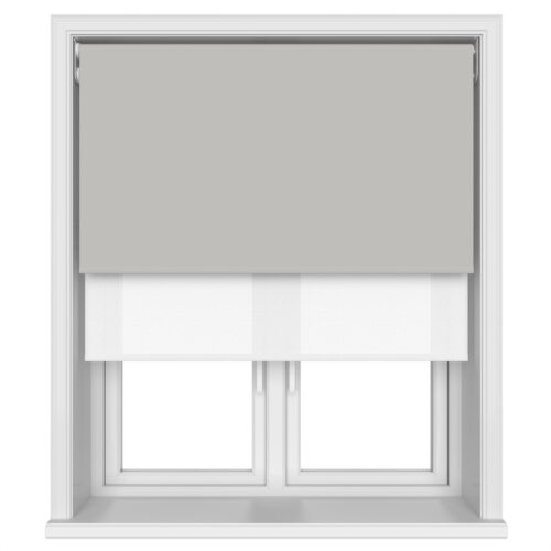 Bella Grey Whisper Motorised Double Roller Blind