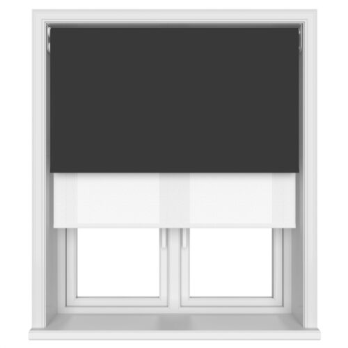 Bella Noir Motorised Double Roller Blind