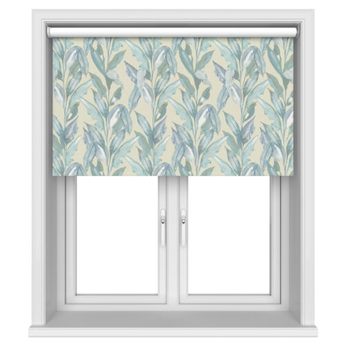 Paradise Palm Blue Blackout Motorised