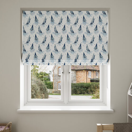 Laura Ashley A'hoy Sail Boats Blue No Drill