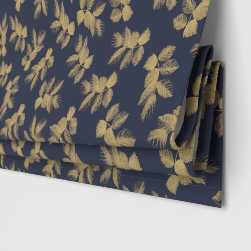 Sara Miller Etched Leaves Deep Navy Motorised