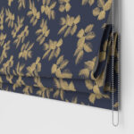Sara Miller Etched Leaves Deep Navy