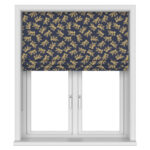 Sara Miller Etched Leaves Deep Navy