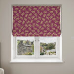 Sara Miller Etched Leaves Fuchsia No Drill