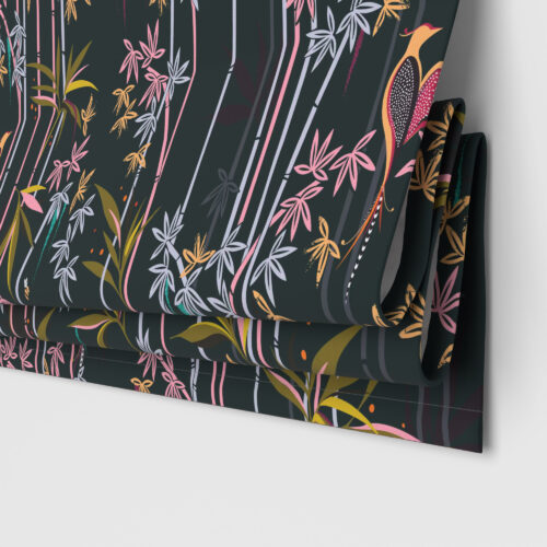 Sara Miller Linear Bamboo Dark Green Motorised