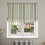 Laura Ashley Awning Stripe Smoke Green No Drill