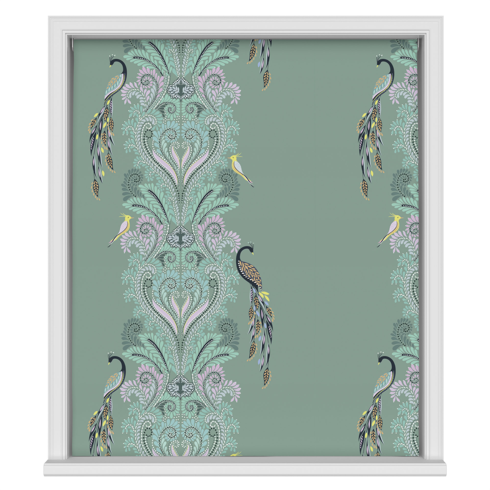 Sara Miller Peacock Filigree Sage Green Motorised - Image 2