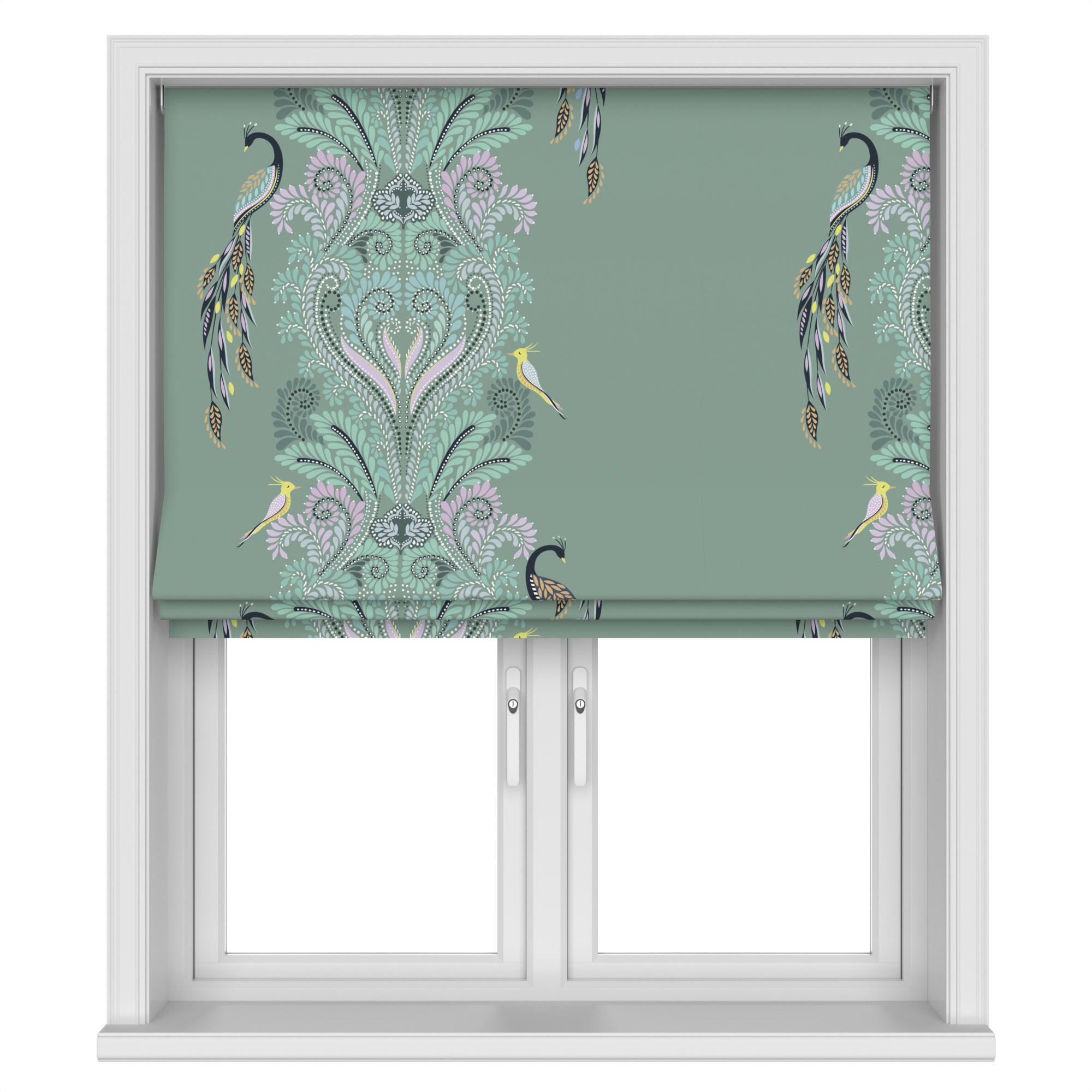 Sara Miller Peacock Filigree Sage Green Motorised - Image 3
