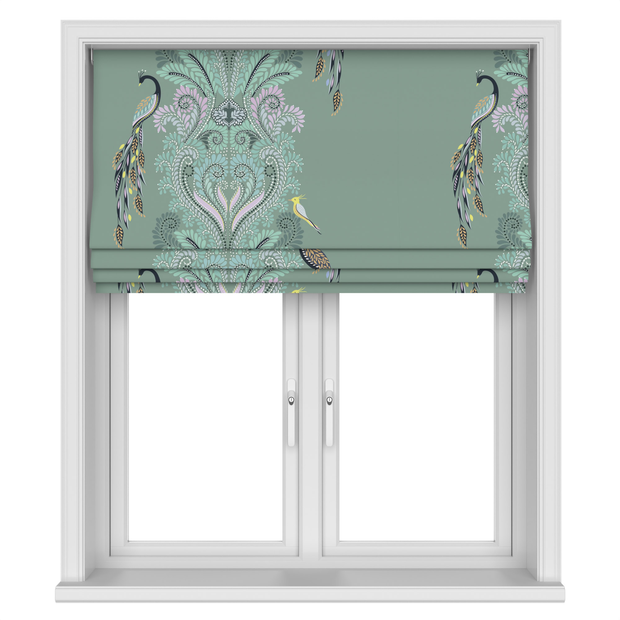Sara Miller Peacock Filigree Sage Green Motorised - Image 4