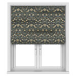 William Morris At Home Strawberry Thief Velvet Indigo Motorised
