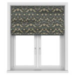 William Morris At Home Strawberry Thief Velvet Indigo Motorised
