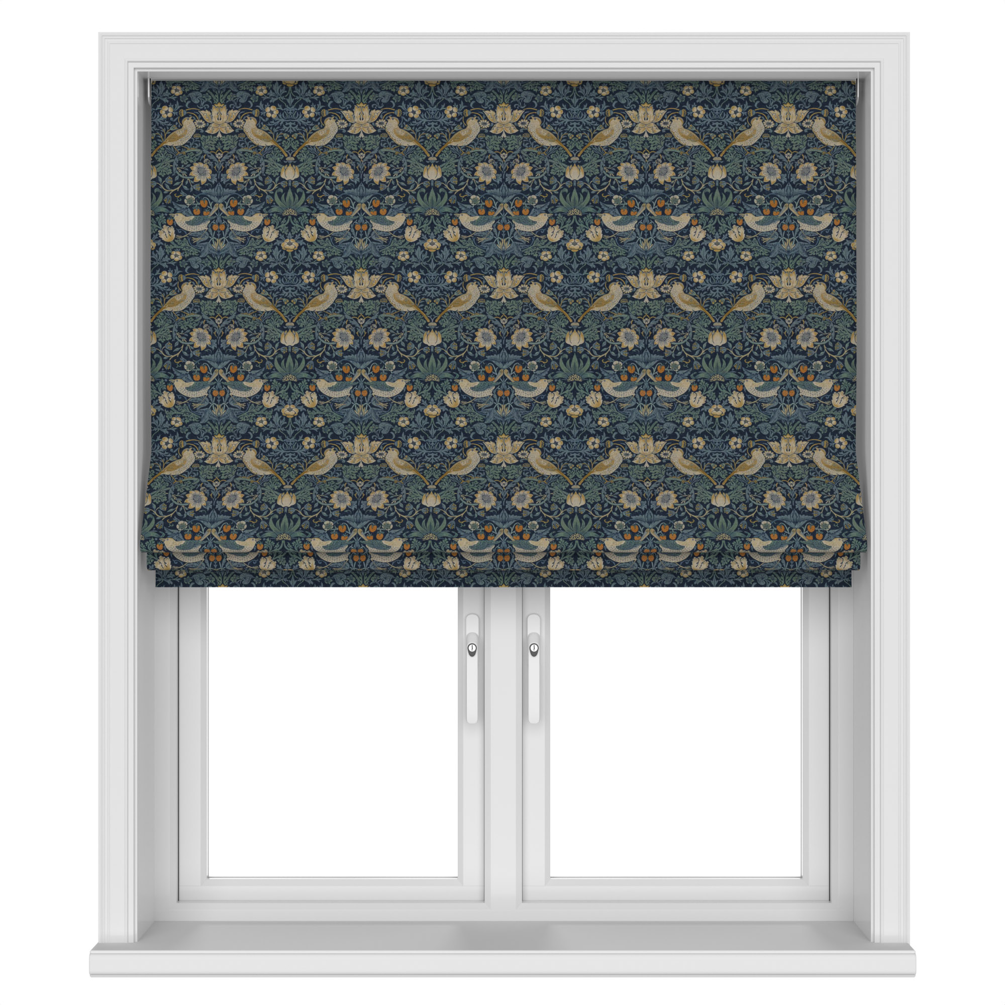 William Morris At Home Strawberry Thief Woad Motorised - Image 3