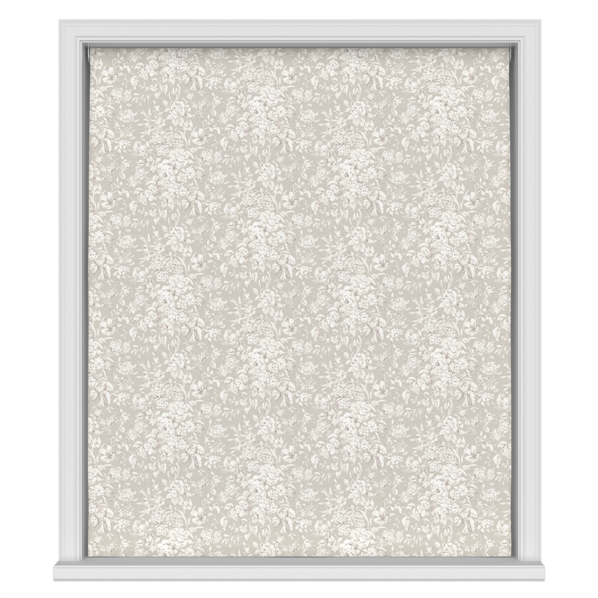 Laura Ashley Heledd Blooms Dove Grey Motorised - Image 2