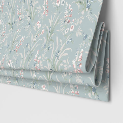 Laura Ashley Mosedale Posy Dark Duck Egg Blue Motorised
