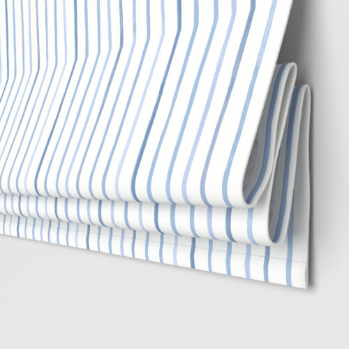 Laura Ashley Painterly Stripe Dark Seaspray Motorised