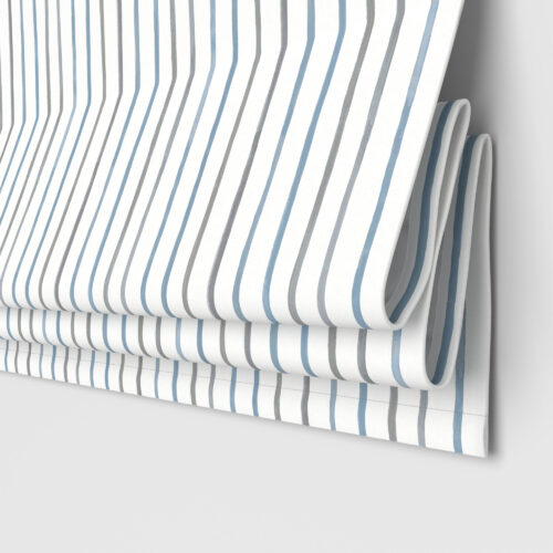 Laura Ashley Painterly Stripe Pale Steel Motorised