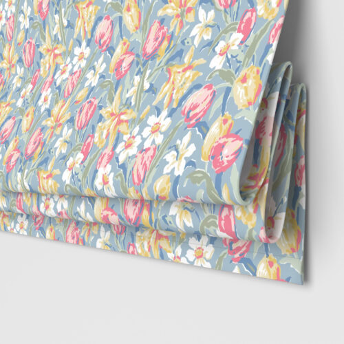 Laura Ashley Tulips China Blue Motorised