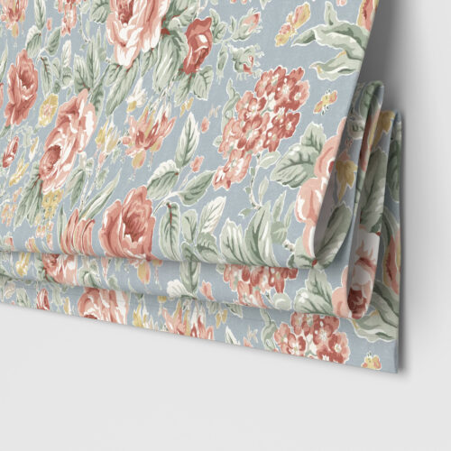 Laura Ashley Wild Roses Ochre Yellow Motorised