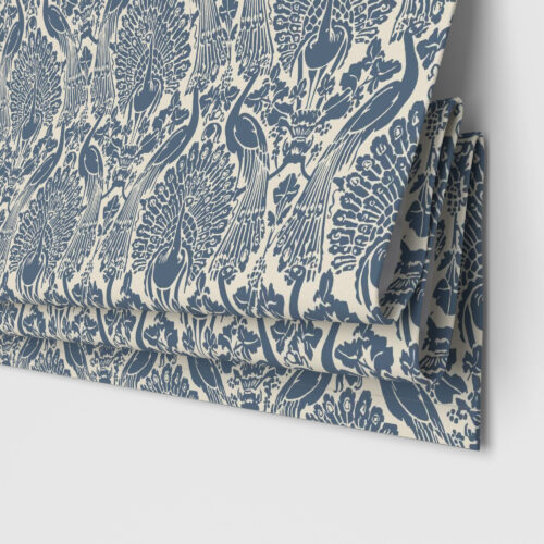 Laura Ashley Peacock Damask Dusky Seaspray Motorised