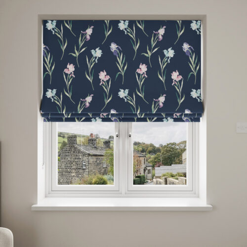 Laura Ashley Hawling Irises Midnight Navy