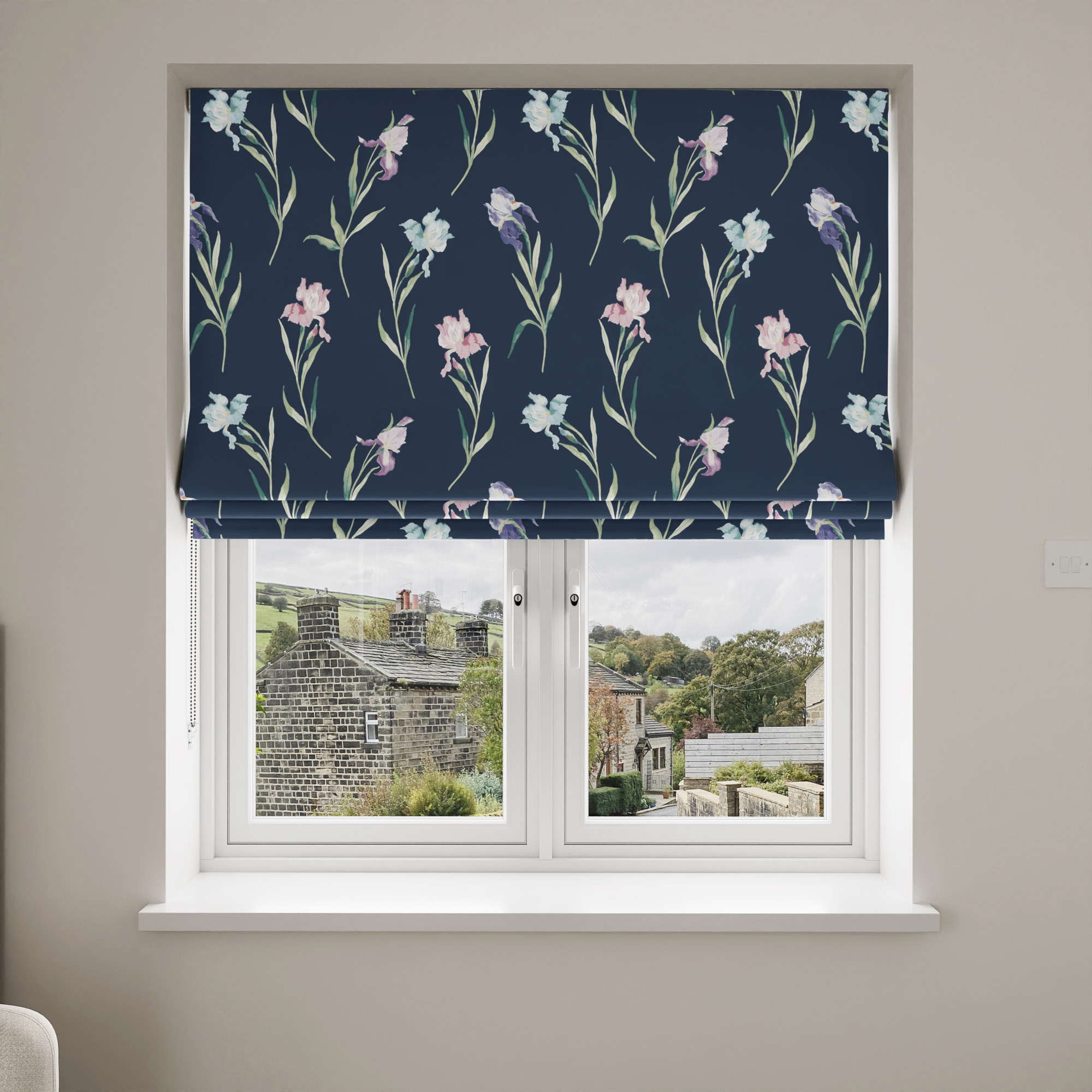 Laura Ashley Hawling Irises Midnight Navy