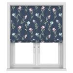 Laura Ashley Hawling Irises Midnight Navy Motorised
