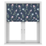 Laura Ashley Hawling Irises Midnight Navy Motorised