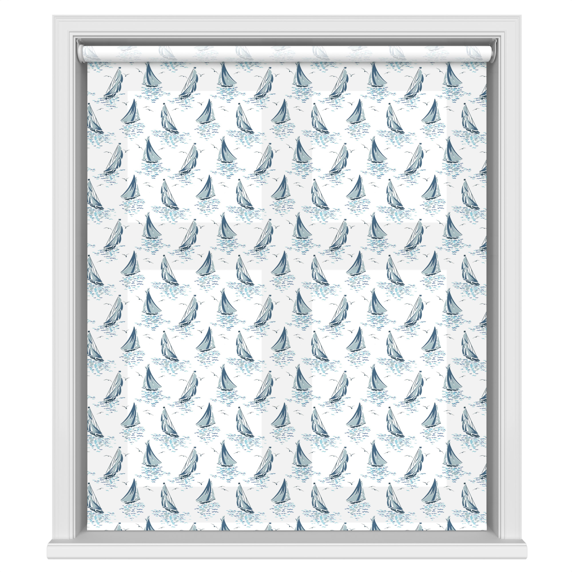 Laura Ashley A'hoy Sail Boats Blue Motorised - Image 2