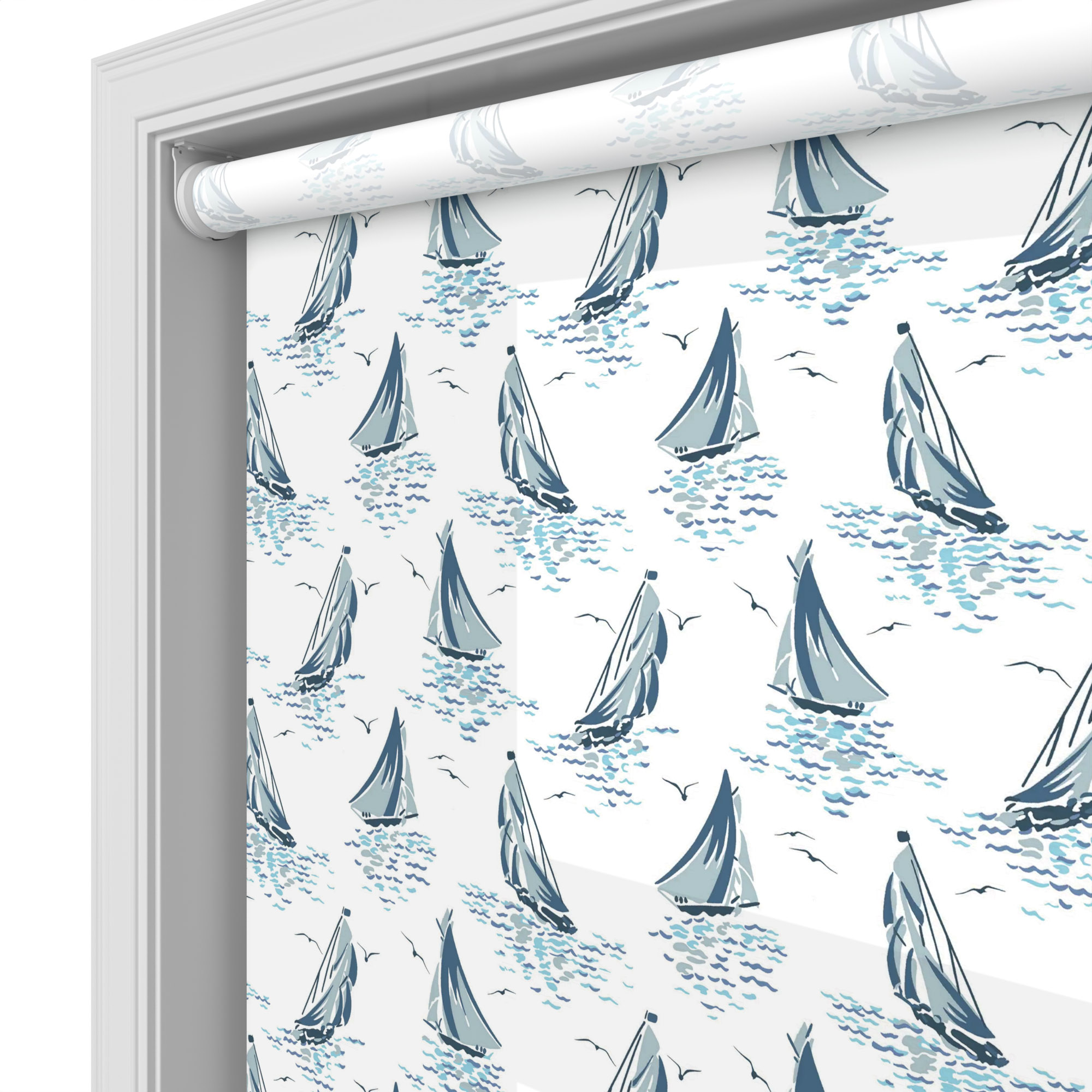 Laura Ashley A'hoy Sail Boats Blue Motorised - Image 4