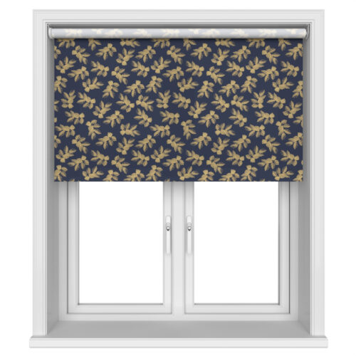 Sara Miller Etched Leaves Deep Navy Motorised