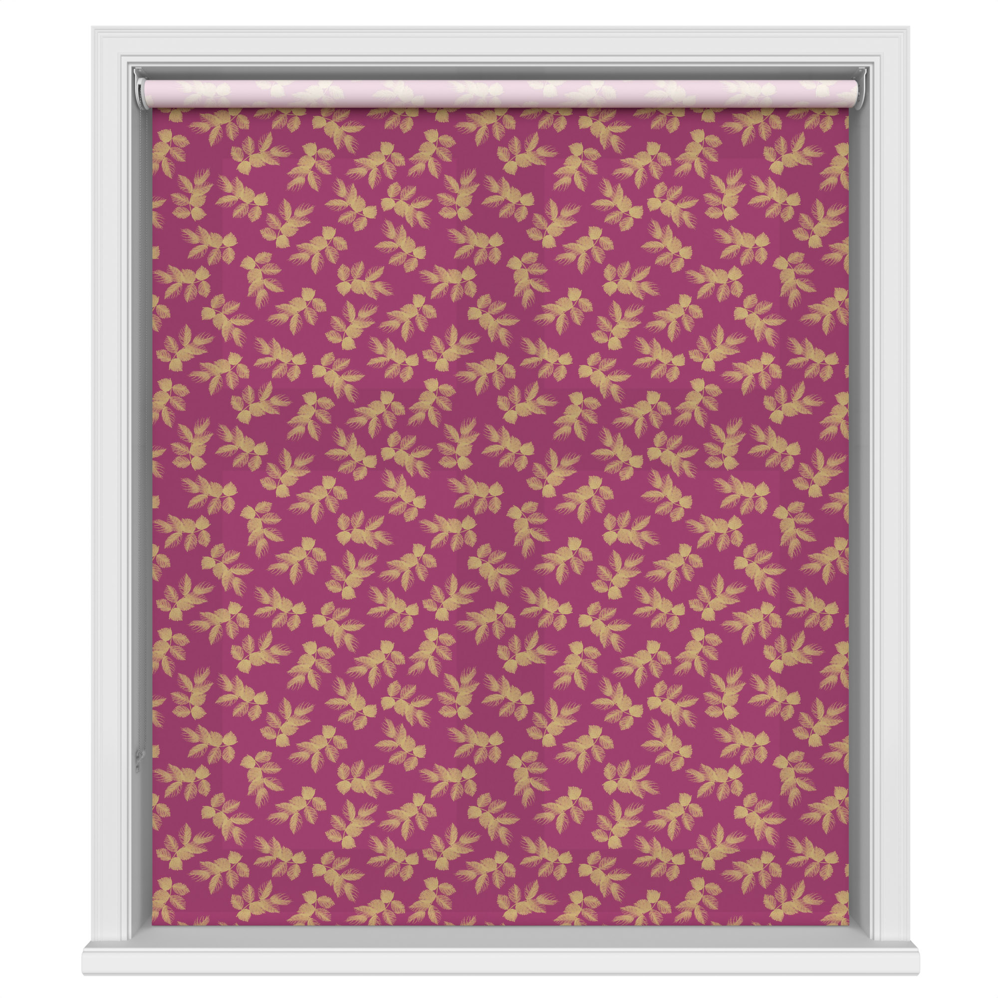 Sara Miller Etched Leaves Fuchsia - Image 2