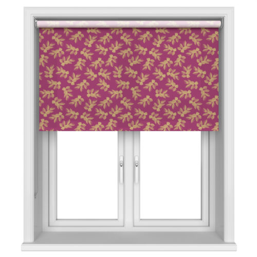 Sara Miller Etched Leaves Fuchsia