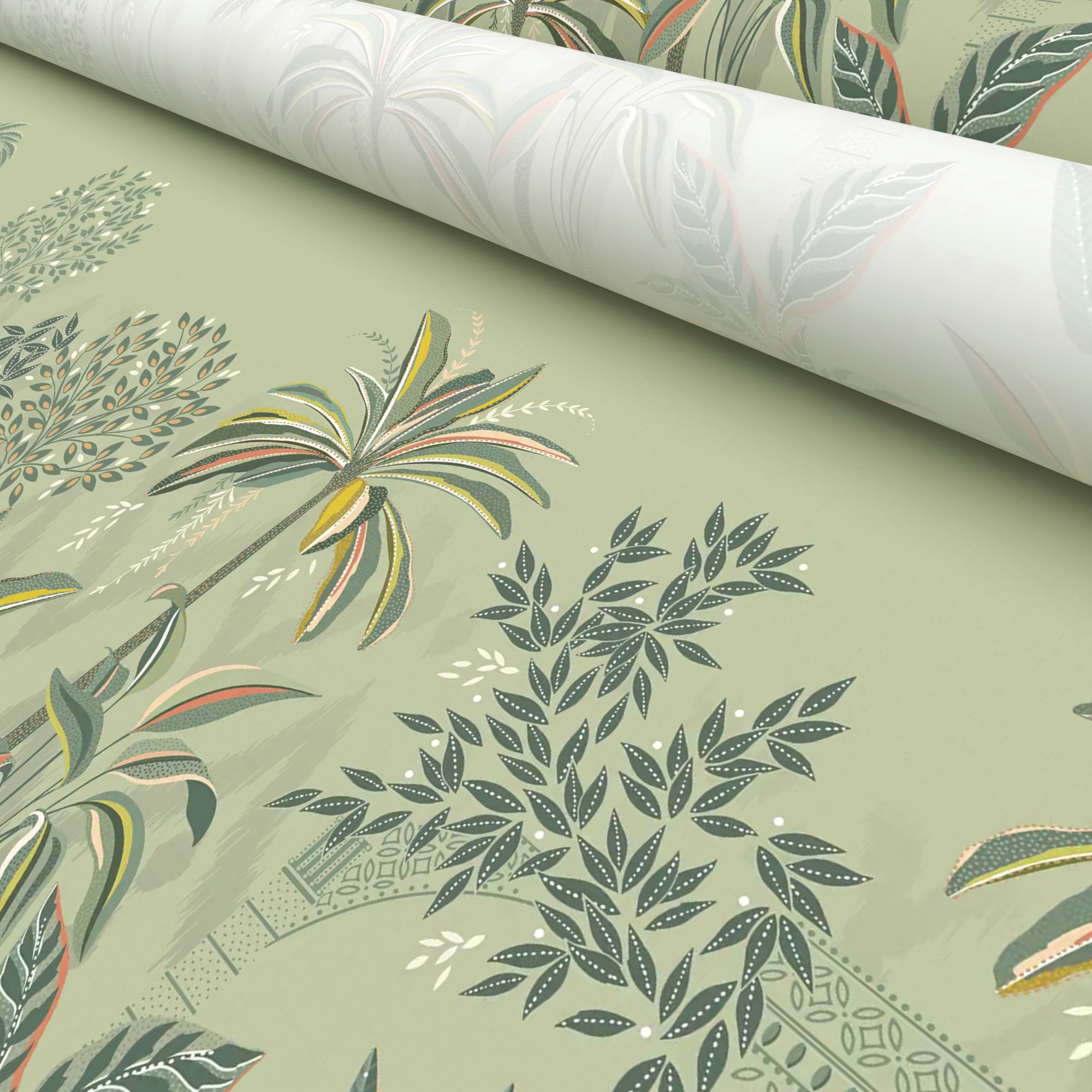 TwistFit Sara Miller Palm Garden Border Soft Olive - Image 5
