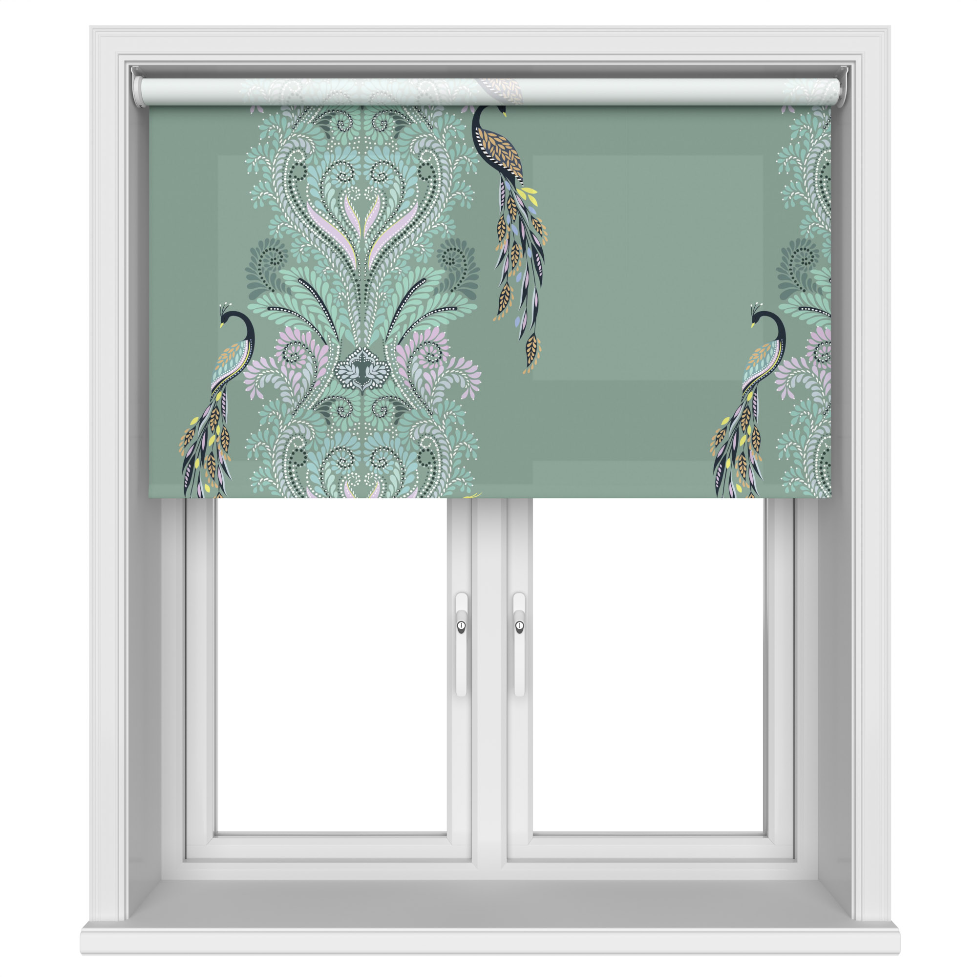Sara Miller Peacock Filigree Sage Green Motorised