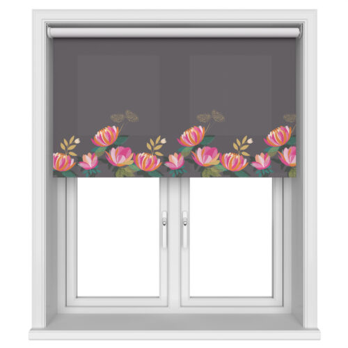 Sara Miller Peony Border Dark Grey Motorised