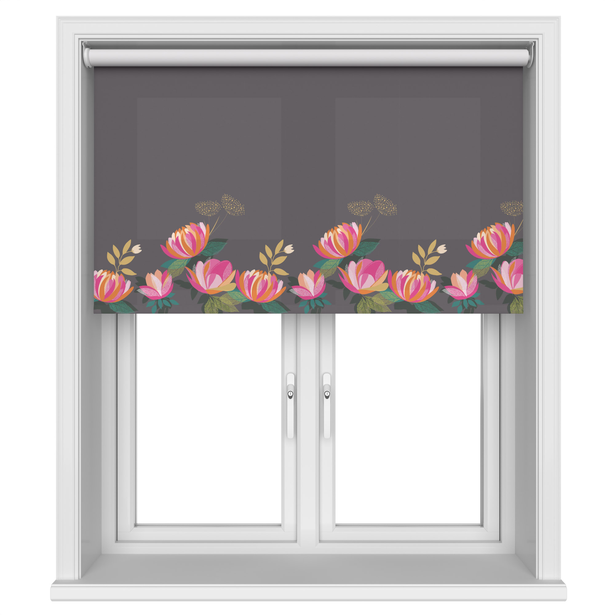 Sara Miller Peony Border Dark Grey Motorised
