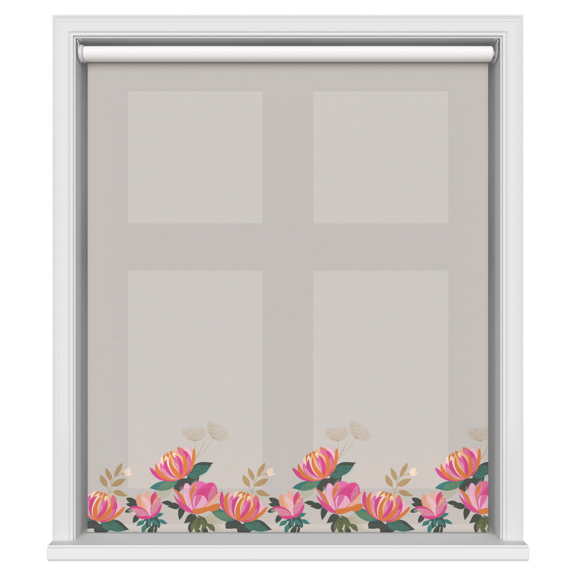 Sara Miller Peony Border Pale Grey Motorised - Image 2