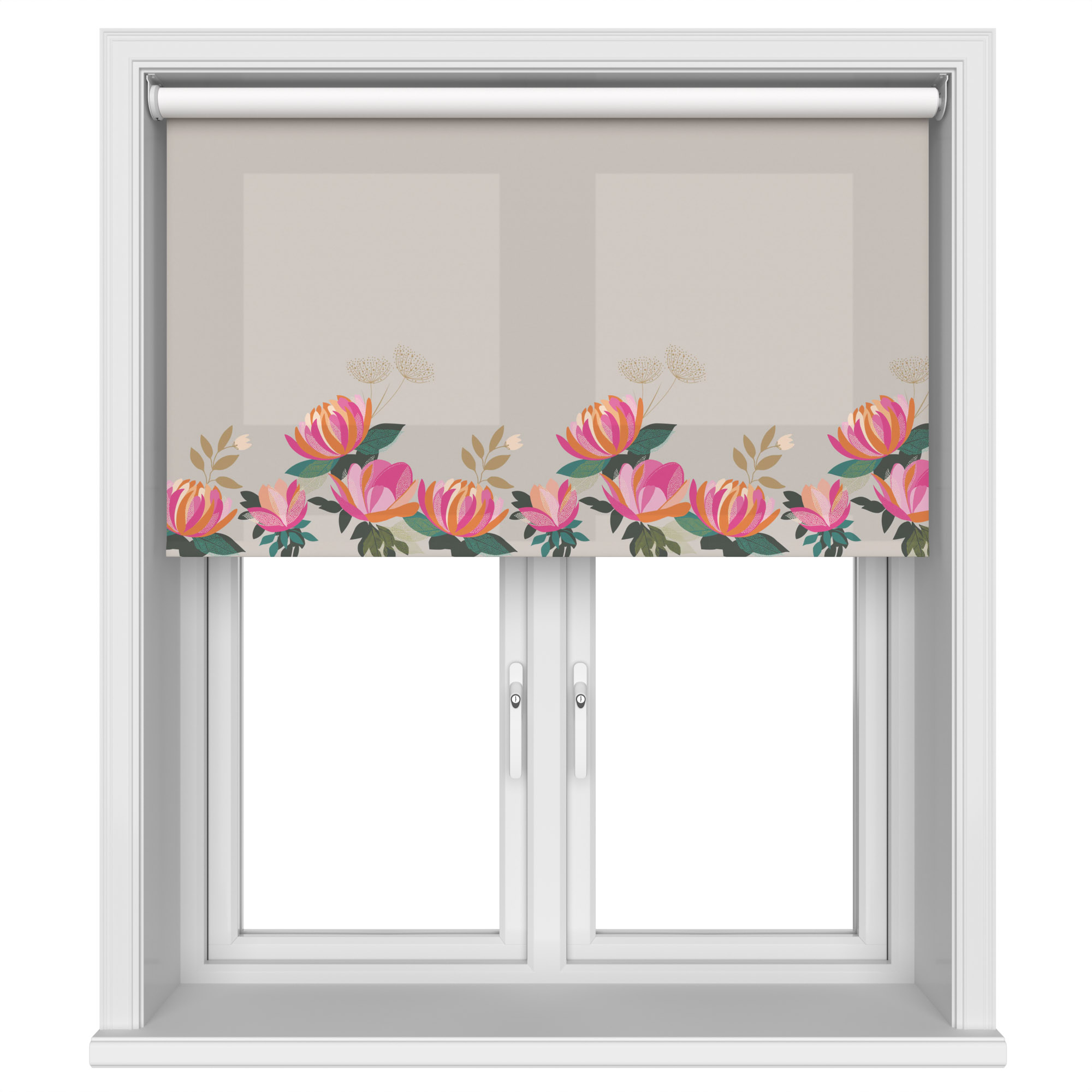 Sara Miller Peony Border Pale Grey Motorised