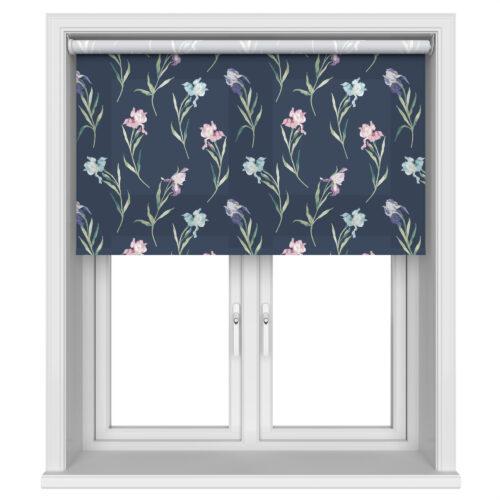 Laura Ashley Hawling Irises Midnight Navy Motorised