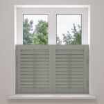 Ash Grey Cafe Style Plantation Shutters