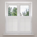 Bright White Cafe Style Plantation Shutters