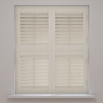 Almond Cream Tier On Tier Plantation Shutters