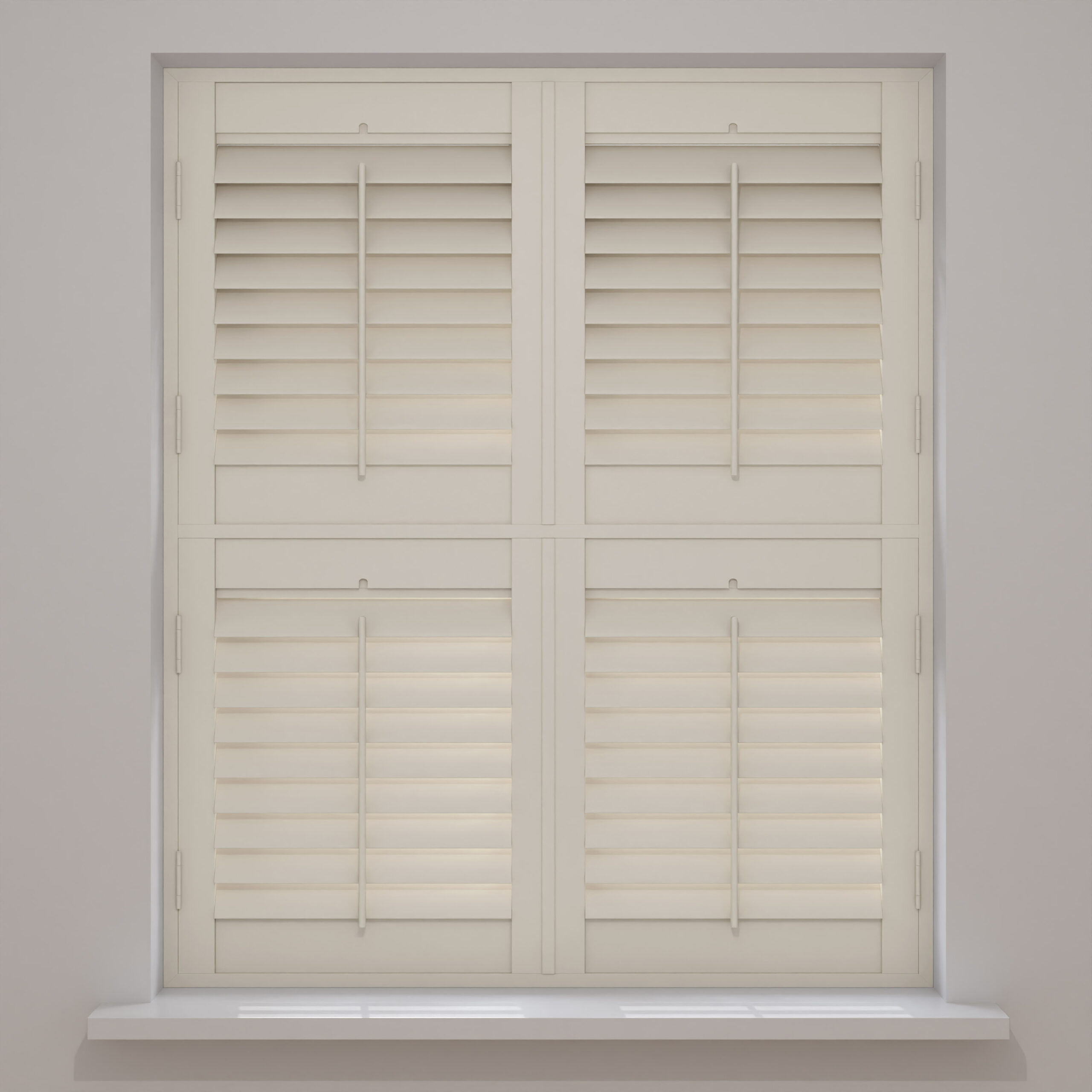 Almond Cream Tier On Tier Plantation Shutters - Image 2