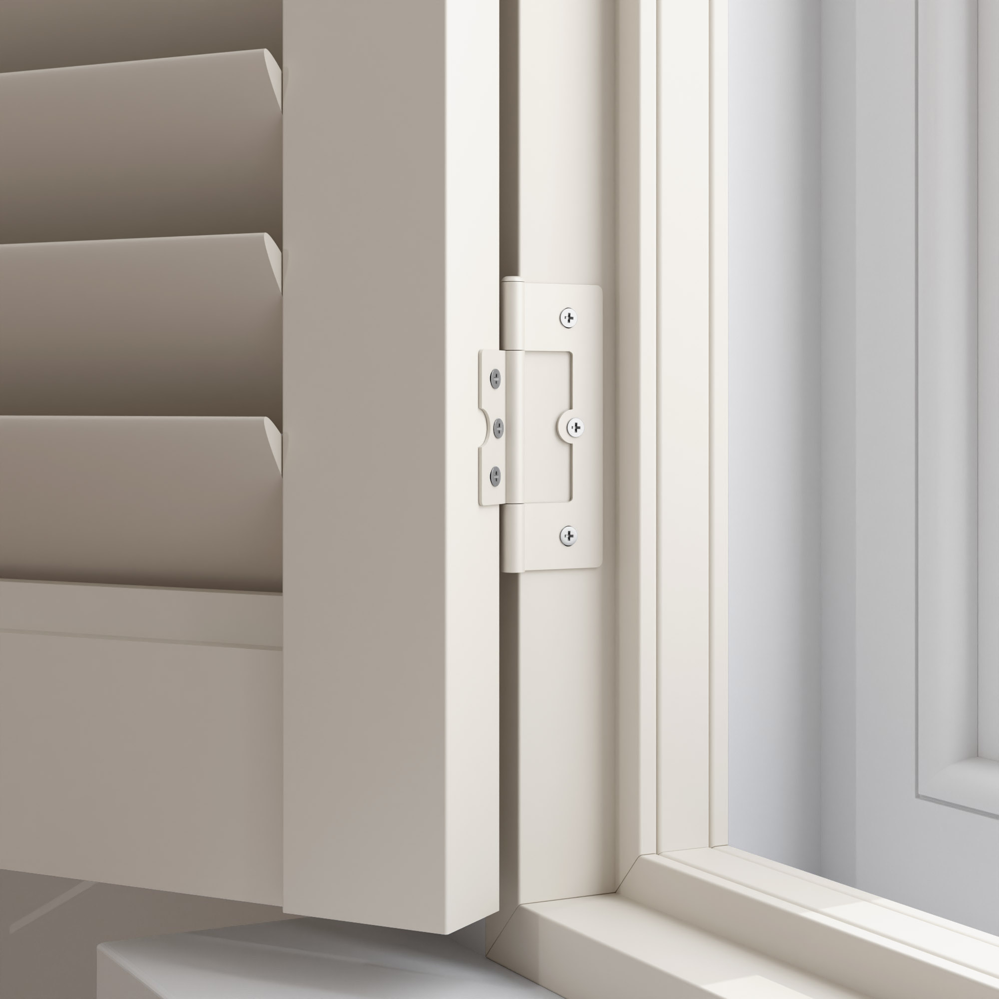 Almond Cream Full Height Plantation Shutters - Image 3