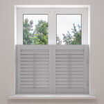 Dove Grey Cafe Style Plantation Shutters
