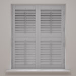 Dove Grey Tier On Tier Plantation Shutters